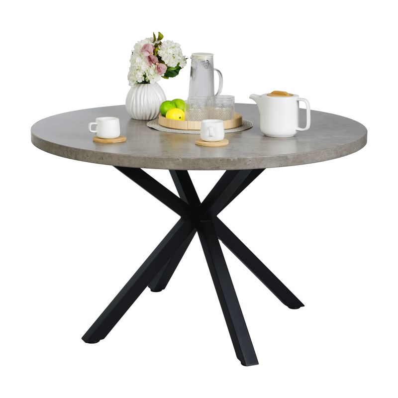 Jedálenský stôl, okrúhly 120cm, MDF, betón, čierny, MEDOR