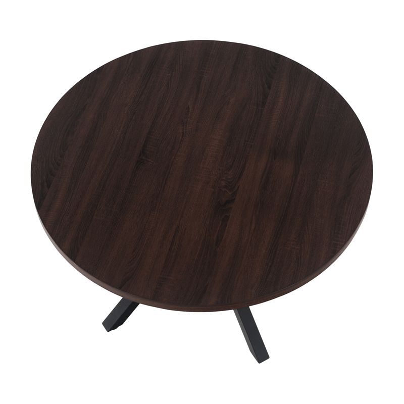 Jedálenský stôl, okrúhly 120cm, MDF, tmavý dub, čierny, MEDOR