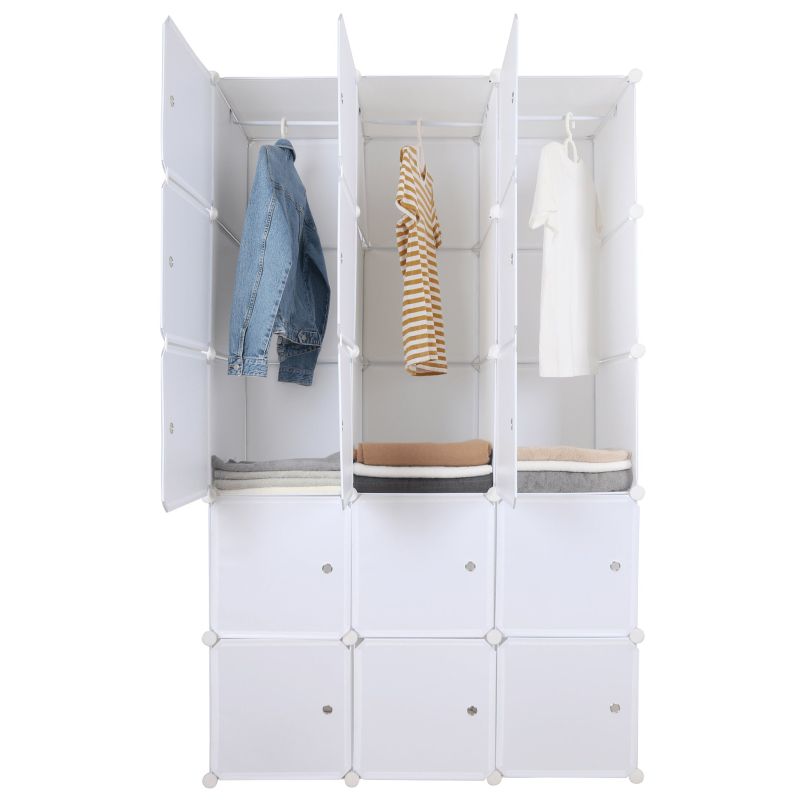 Modulárna multifunkčná skriňa, 111cm, biela, ZALVO