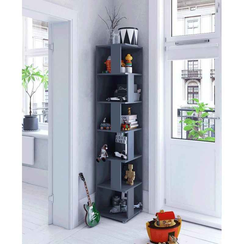 Rohový regál, 38cm, grafit, KORIND