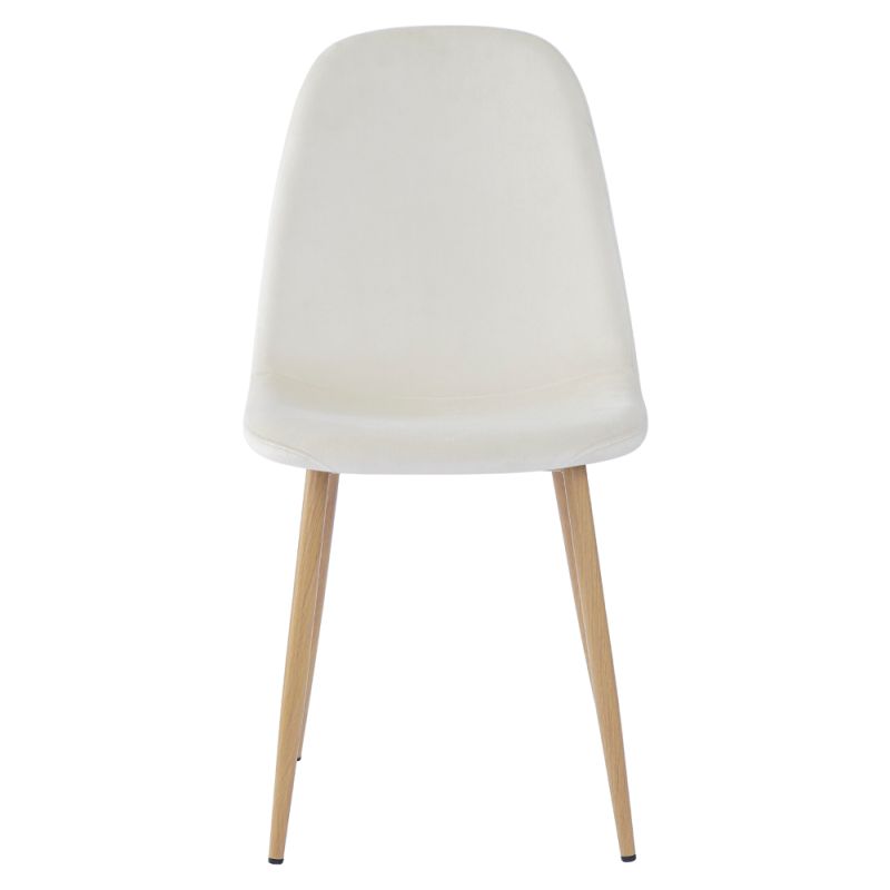 Stolička jedálenská, béžová Dulux Velvet  látka, nohy kov buk, LEGA NEW