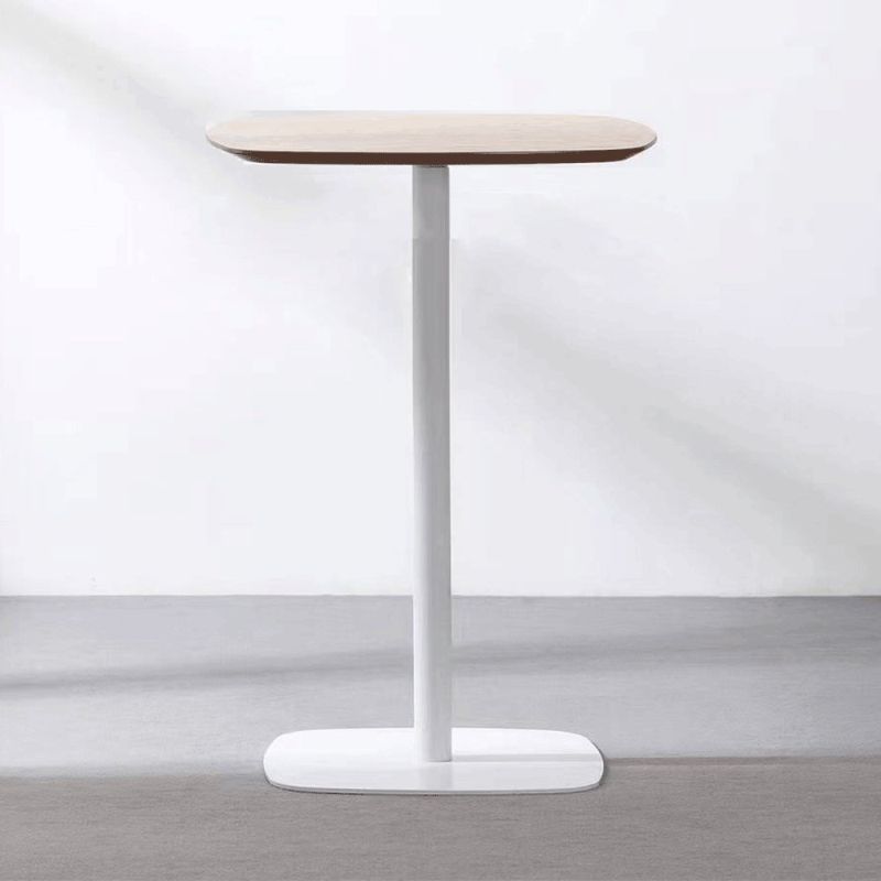 Barový stôl, 60cm, MDF dub, biely kov, HARLOV