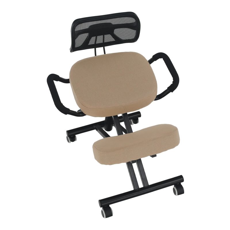 Ergonomická kľakačka, béžová látka, čierna, RUFUS