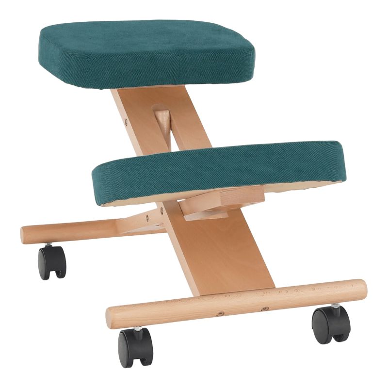 Ergonomická kľakačka, 46cm, petrolejová látka, buk, FLONET