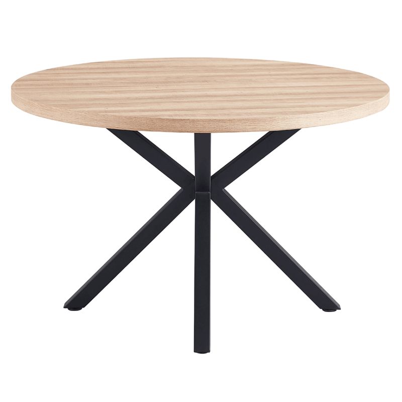 Jedálenský stôl, okrúhly 120cm, MDF, dub sonoma, čierny, MEDOR