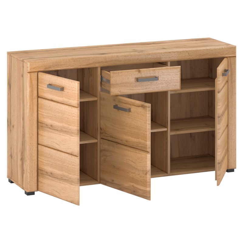 Komoda, 150cm, kombinovaná, dub apalačský, PUSAN E