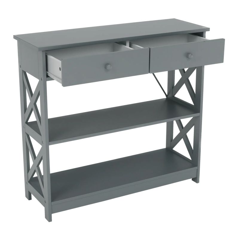 Konzolový stolík, 86cm, sivý, LOMIR