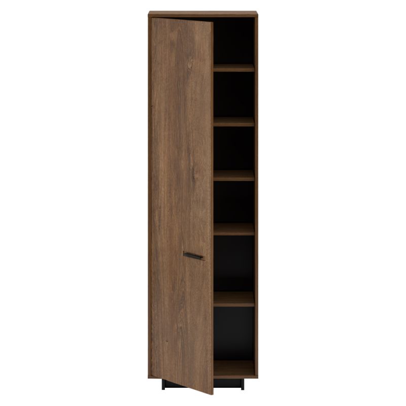 Skriňa, 59cm, policová, dub bolzano, čierna, ľavá, DELIS V1