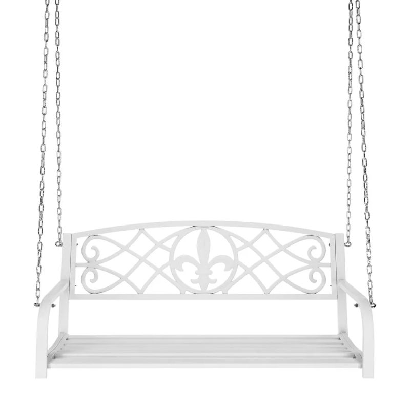 Záhradná hojdačka, 127cm, kov, biela, ABEA