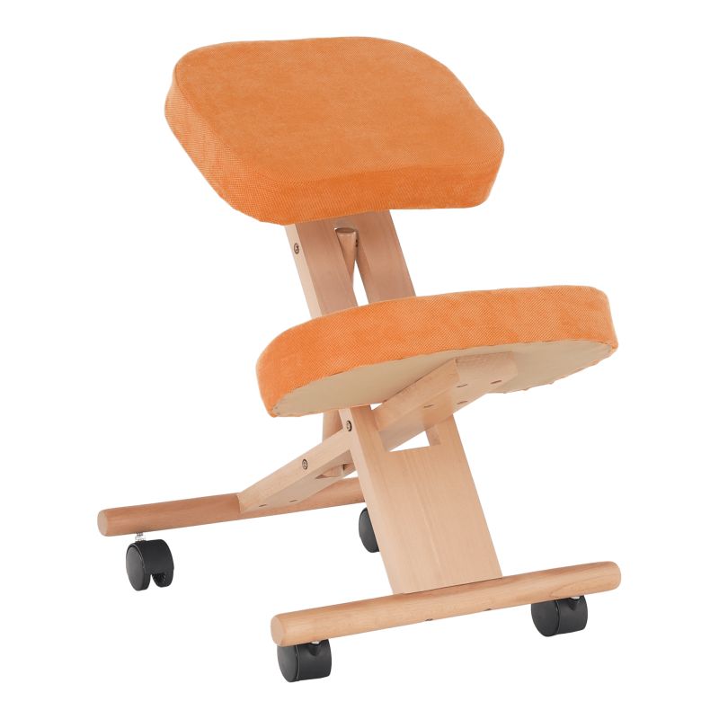 Ergonomická kľakačka, 46cm, oranžová látka, buk, FLONET