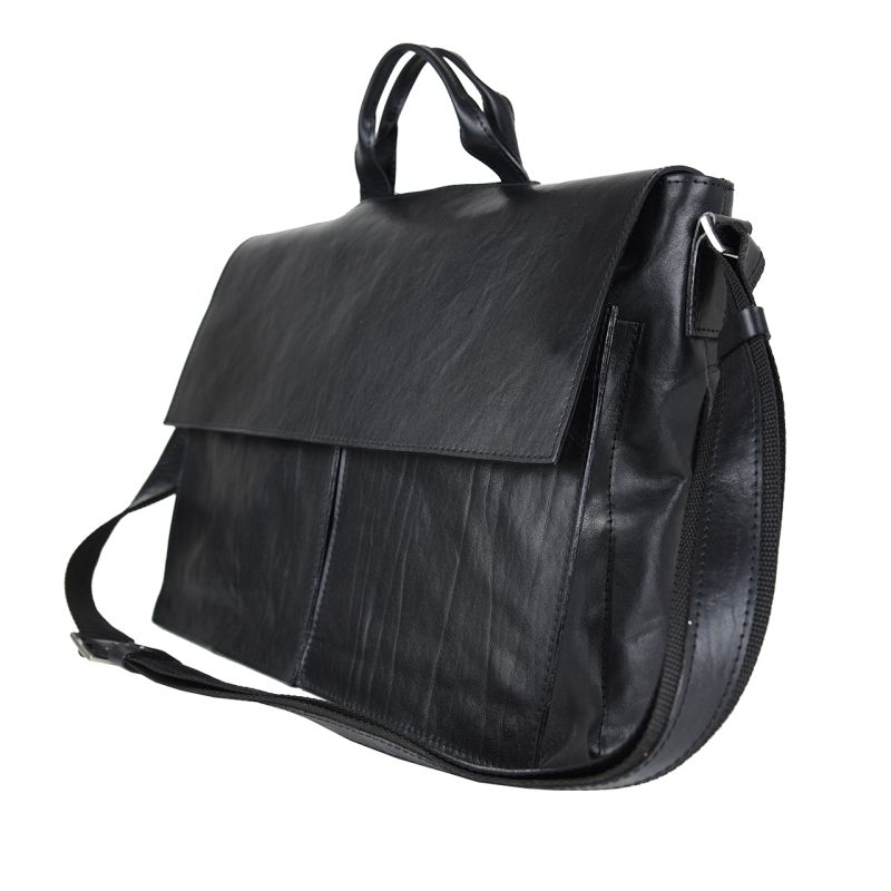 Luxusná kožená aktovka z prírodnej kože č.8388 v čiernej farbe