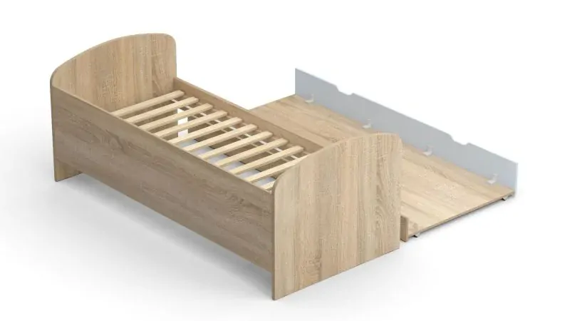 Drevona, Posteľ REA ABRA, 90, s rozkladom, dub canyon