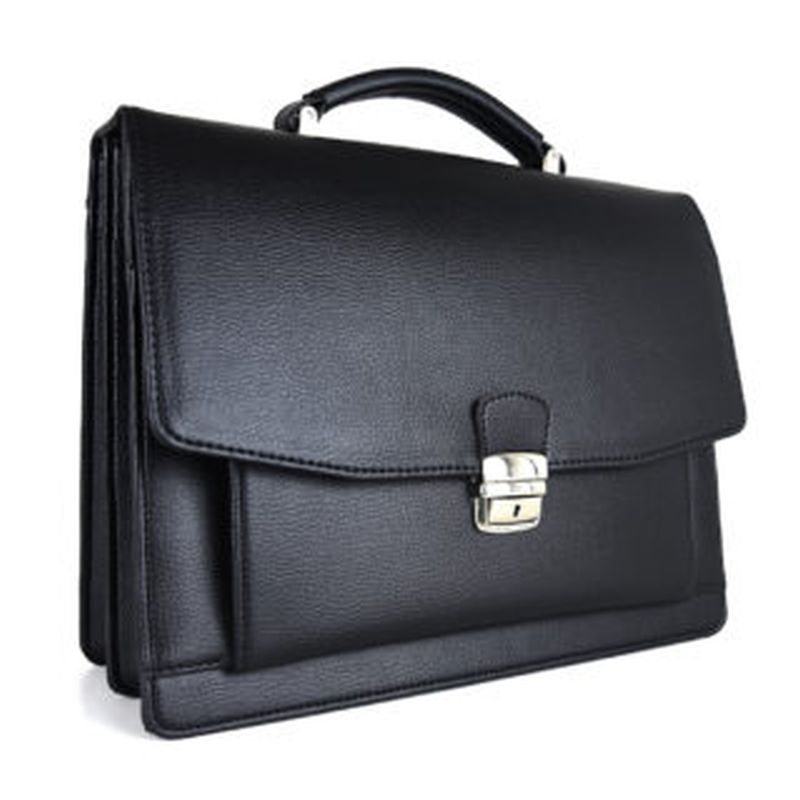 Luxusná kožená aktovka z pravej kože v čiernej farbe č.7516
