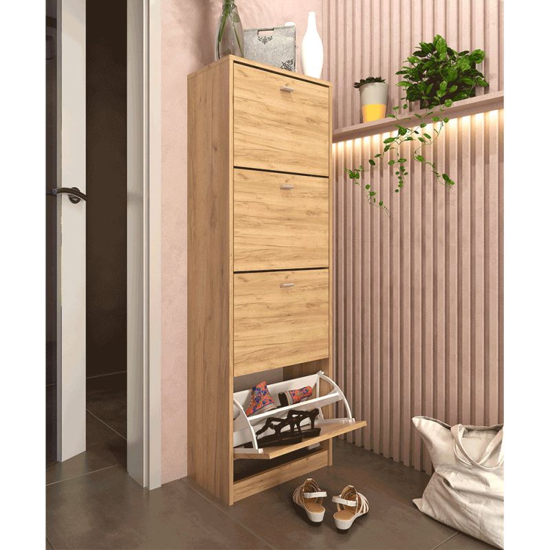 Štvorradový botník, 50cm, dub artisan, VIVAT NEW TYP 3