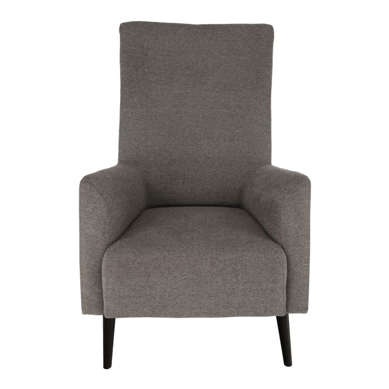 Kreslo ušiak, čierne drevo, sivá látka, SAMY