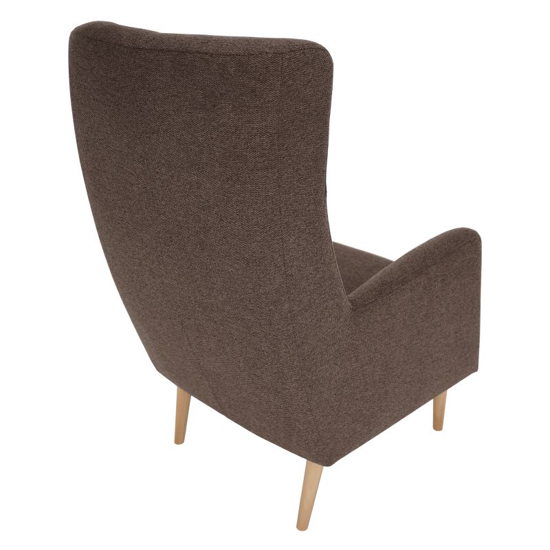 Kreslo ušiak, buk drevo, hnedá látka, SAMY