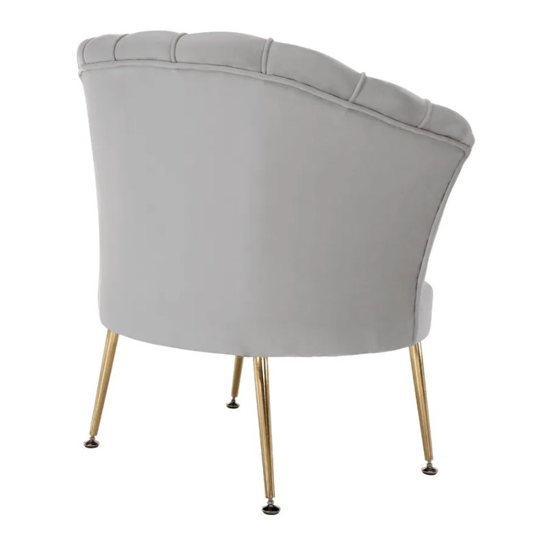 Kreslo, Art-deco, nohy gold chróm, sivomodrá látka, NOBLIN