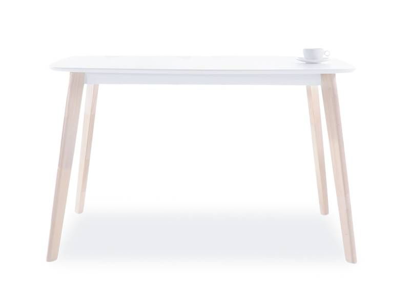Jedálenský stôl, 90x80cm, MDF, biely, dub bielený, Signal, TIBI