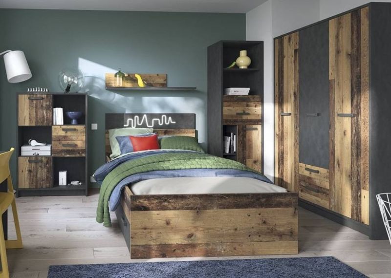 Skriňa, 87cm, kombinovaná, matera ciemna, old style, NUBI NUBS01