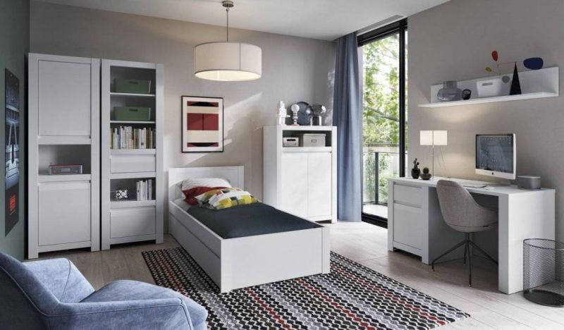 Televízny stolík, 153cm, biely alpin supermat, EXT BODEN NVIF01