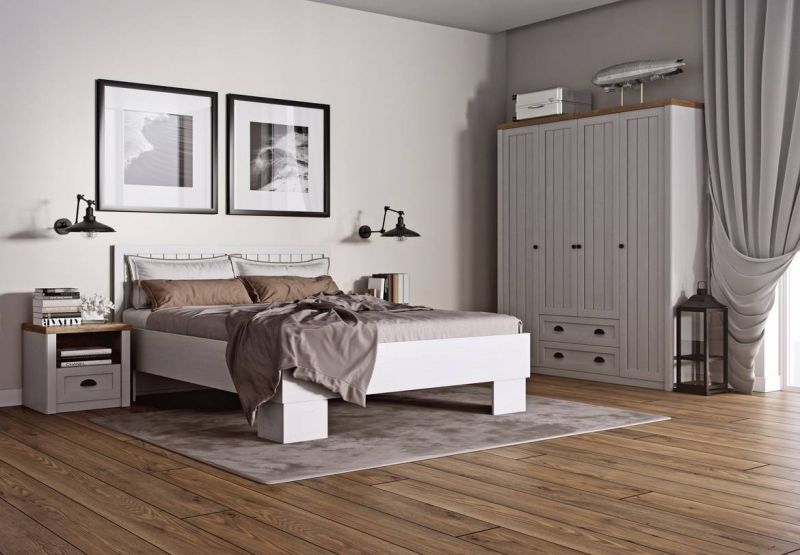 Jedálenský stôl, 160x90cm, rozkladací, MDF, sosna andersen, dub lefkas, PROVANCE STD