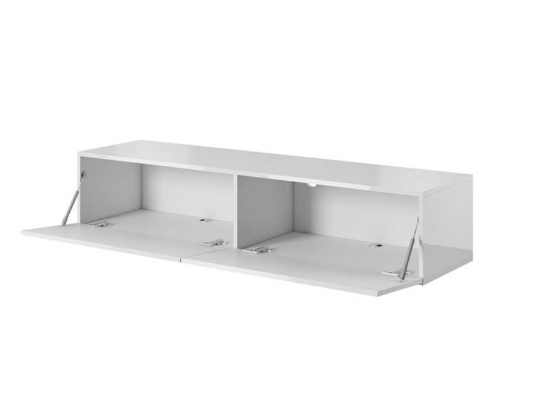 Televízny stolík, 150cm, biely, SLIDE