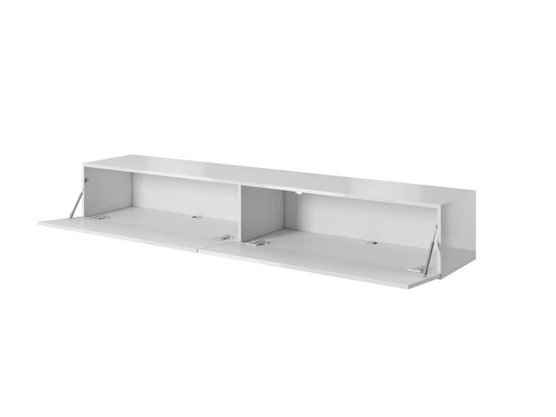 Televízny stolík, 200cm, biely, SLIDE