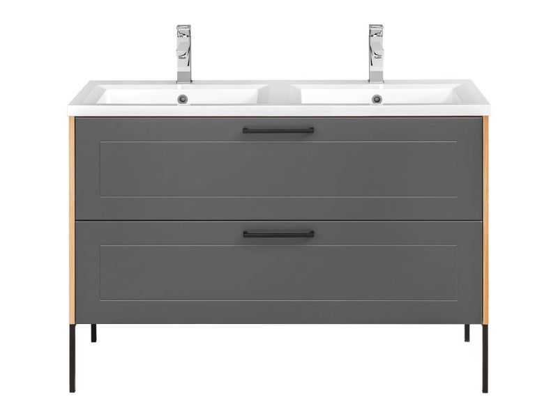 Skrinka pod umývadlo, 120cm, grafit, dub artisan, MADERA GREY 854