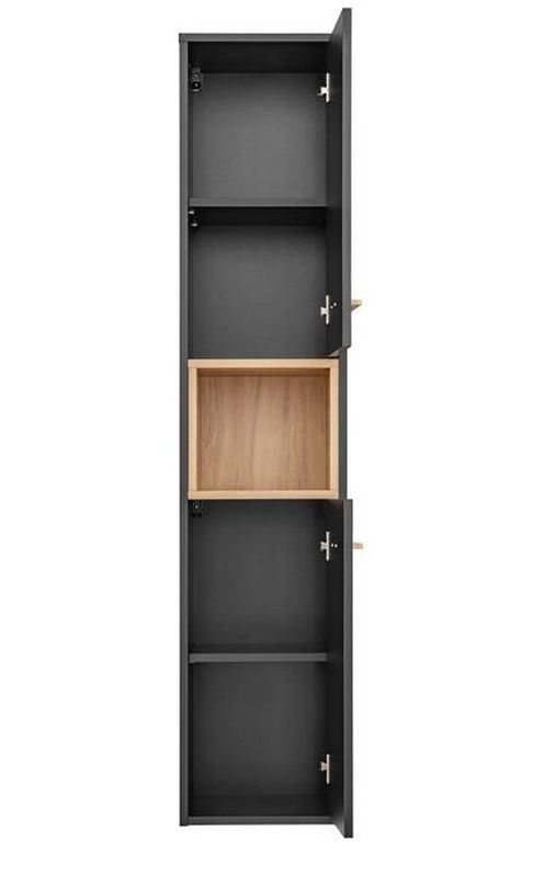 Vysoká skrinka, 36cm, sivá, dub artisan, BORNEO COSMOS 800