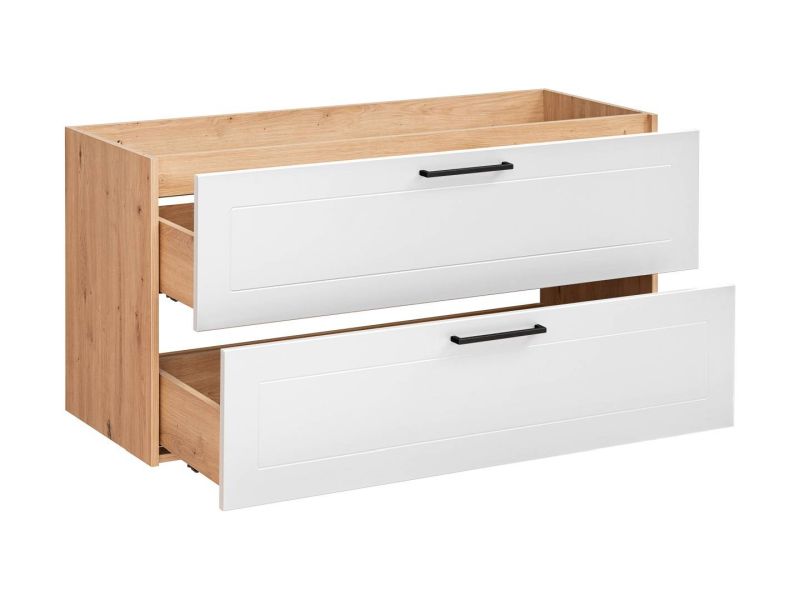 Skrinka pod umývadlo, 120cm, dub artisan, biela, MADERA WHITE 854