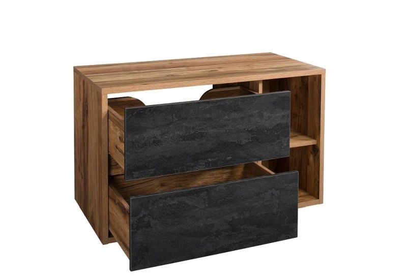 Skrinka pod umývadlo, 100cm, tmavý betón, dub hunton, HAMPTON 824