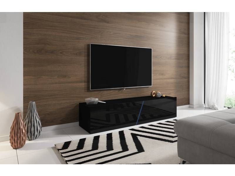 Tv stolík, 160cm, čierny, Signal, SIMENA