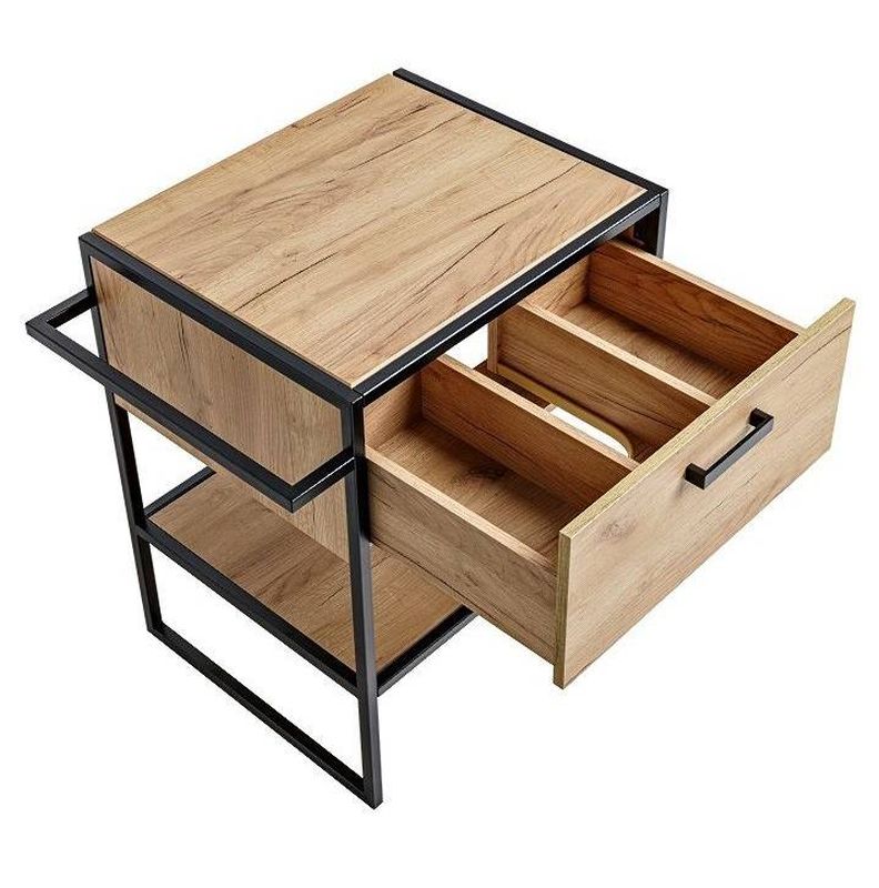 Skrinka do kúpeľne, 70cm, dub craft zlatý, čierna, BROOKLYN 825