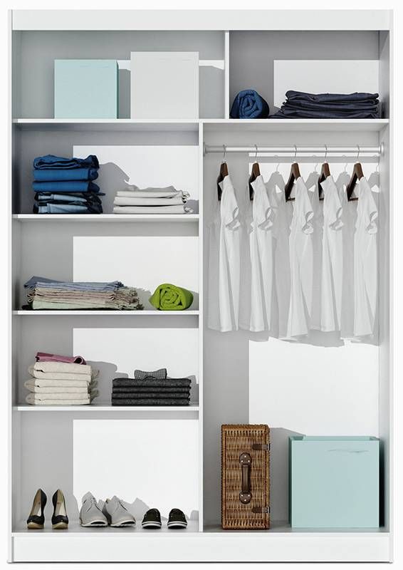 Skriňa, 150cm, kombinovaná, biela, VISTA 150