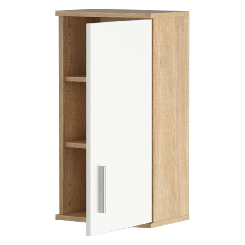 Závesná skrinka, 38cm, dub sonoma, biela LESSY NEW 04