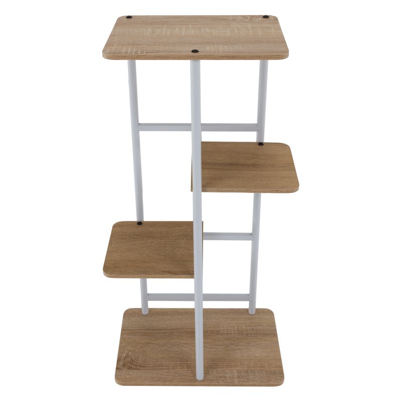 Stojan na kvety, kov biely, DTD dub sonoma, LEDOR TYP 1