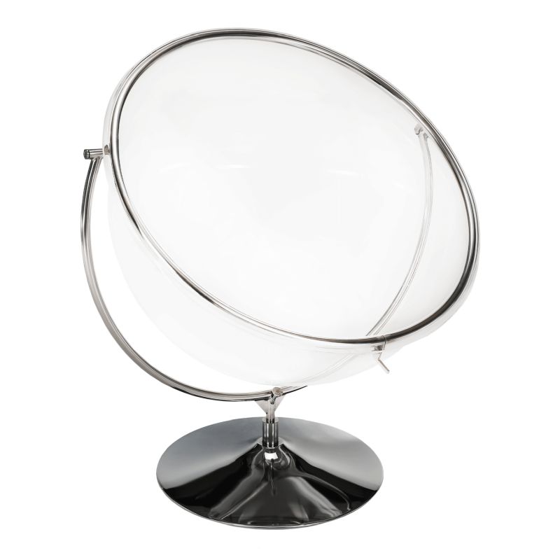 Závesné kreslo, so stojanom, transparentné, látka sivá, BUBBLE TYP 2