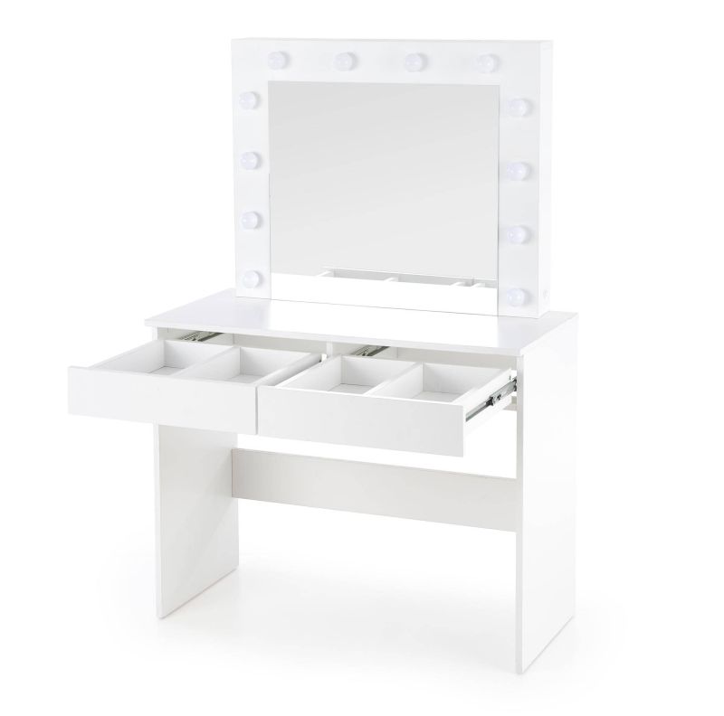 Toaletný stolík, 94cm, biely, HALMAR, HOLLYWOOD