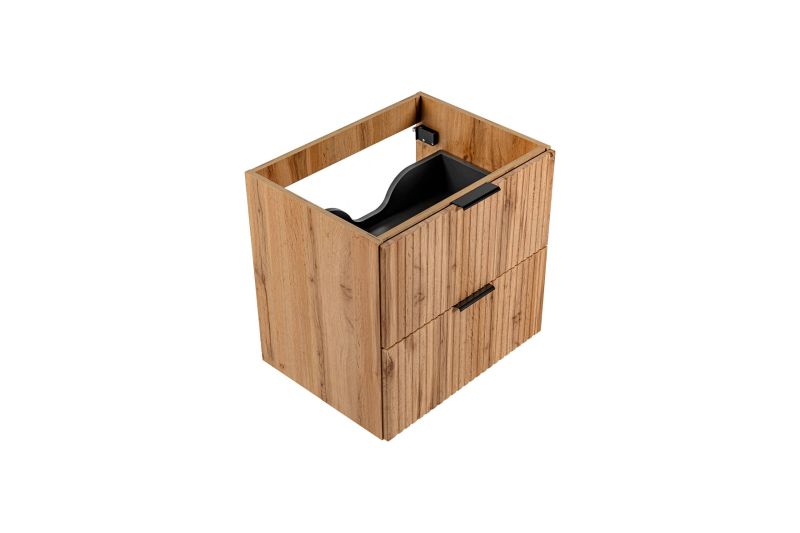 Skrinka pod umývadlo, 60cm, dub wotan, ADEL OAK 82-60-B-2S