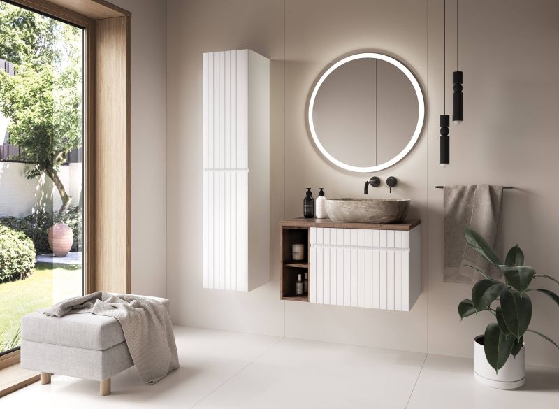 Skrinka pod umývadlo, 80cm, biela, ICONIC WHITE 82-80-D-1S