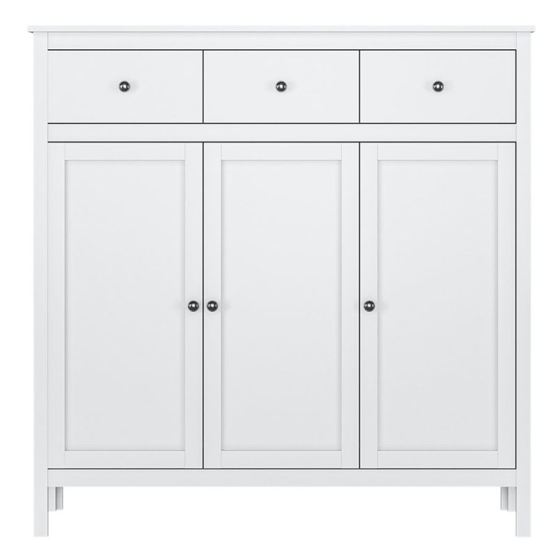 Komoda, 132cm, kombinovaná, biela, OLJE 3D3S