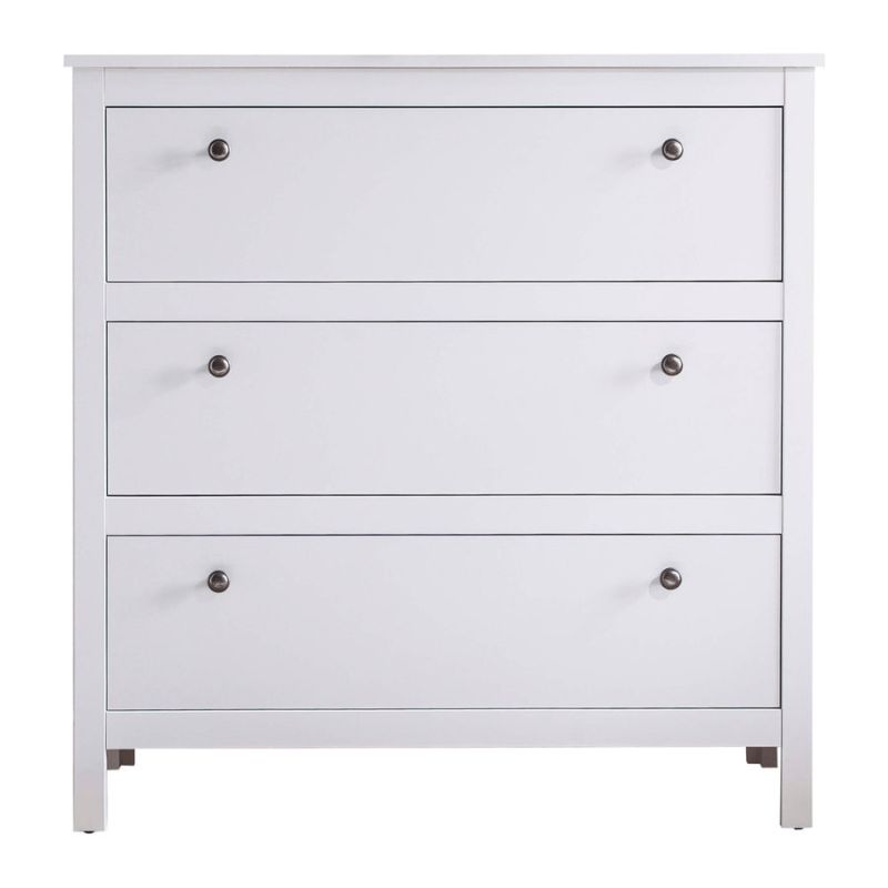 Komoda, 92cm, 3-zásuvková, biela, OLJE 3S