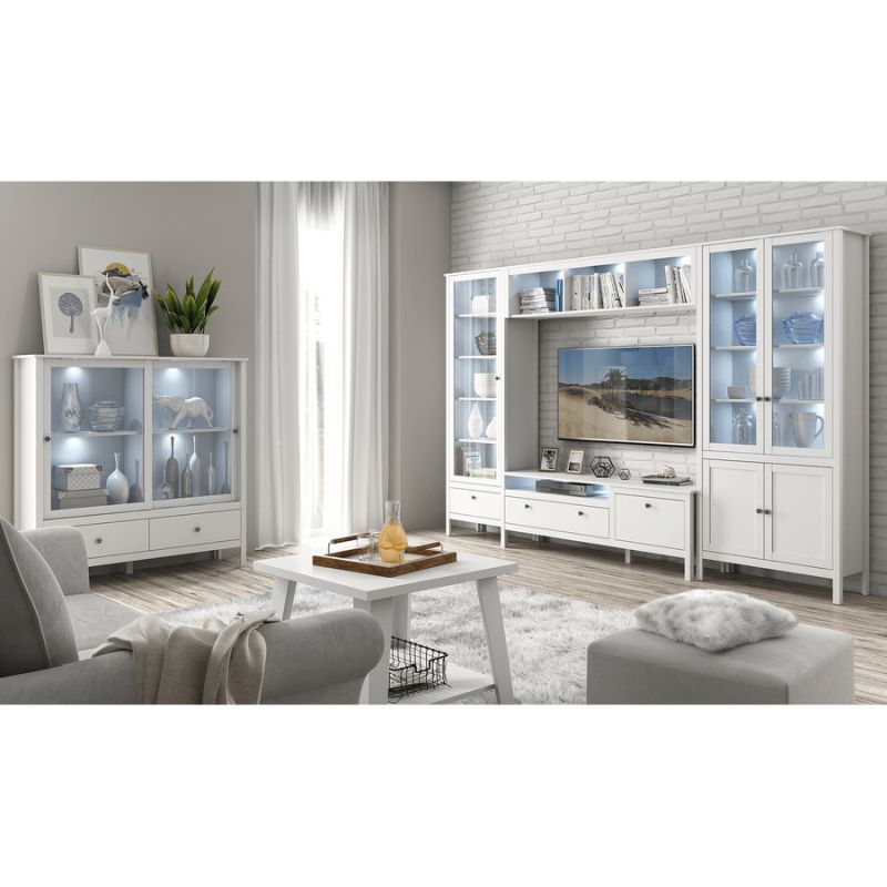 Polica závesná, 158cm, biela, OLJE