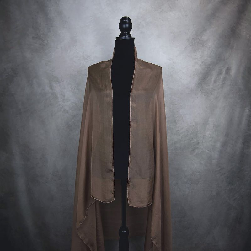 Luxusný hodvábny šál HNEDÝ 180 x 110cm, Ručná výroba na Slovensku