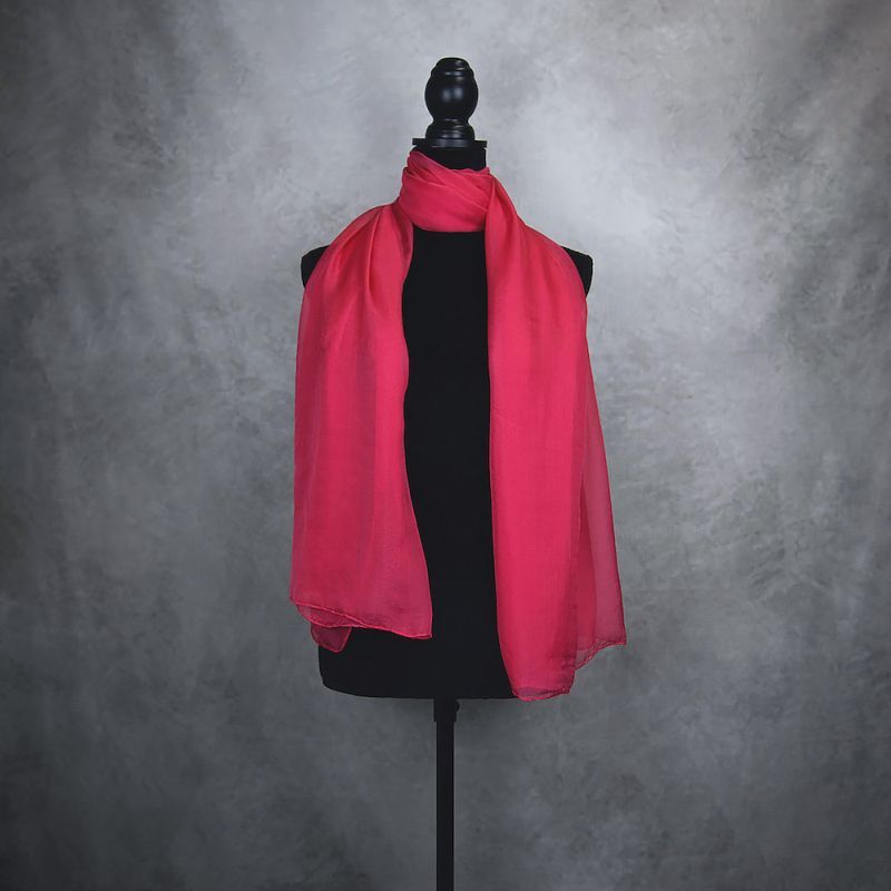 Luxusný hodvábny šál ČERVENÝ 180 x 110cm, Ručná výroba na Slovensku