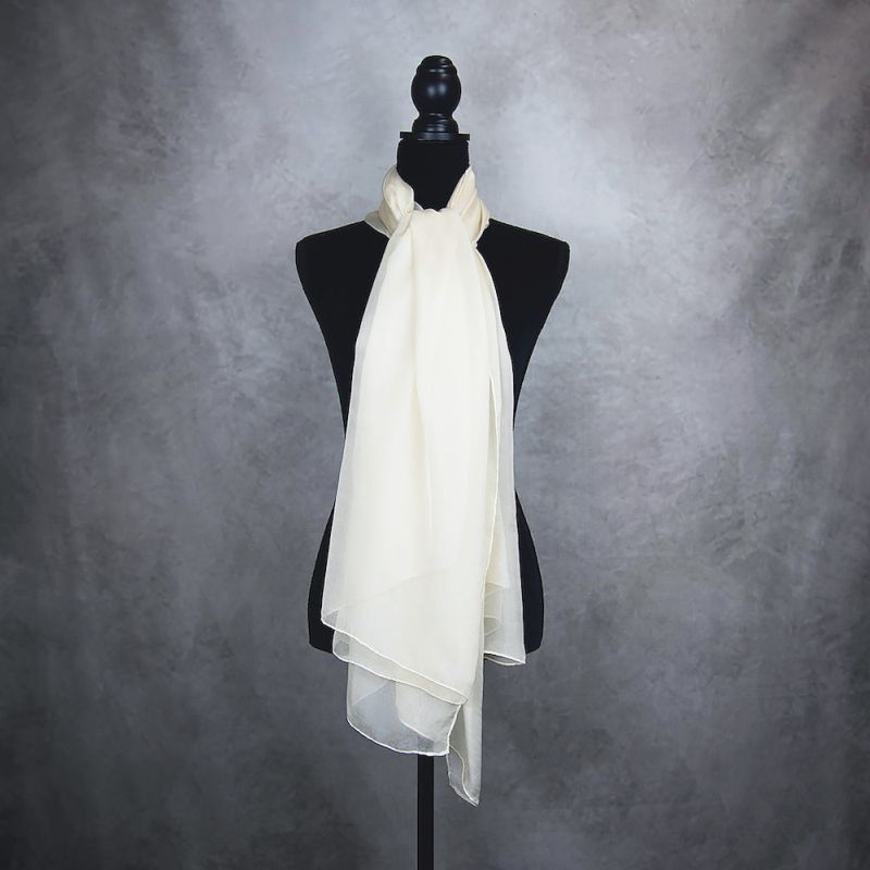 Luxusný hodvábny šál BÉŽOVÝ 180 x 110cm, Ručná výroba na Slovensku