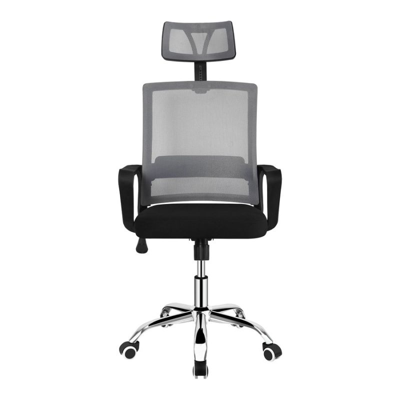 Kancelárske kreslo, svetlosivá a čierna sieťovina, DIKAN