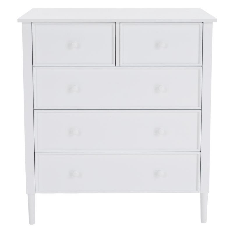 Komoda, 80cm, 5-zásuvková, biela, TEANA
