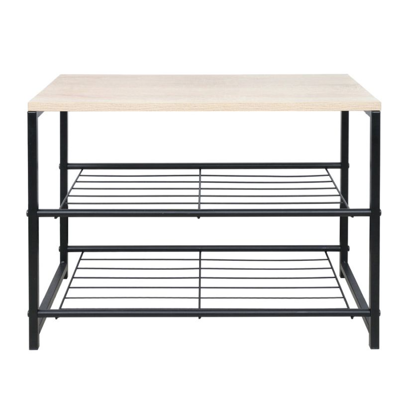 Botník, 60cm, 2-radový, čierny, prírodný, TADEO