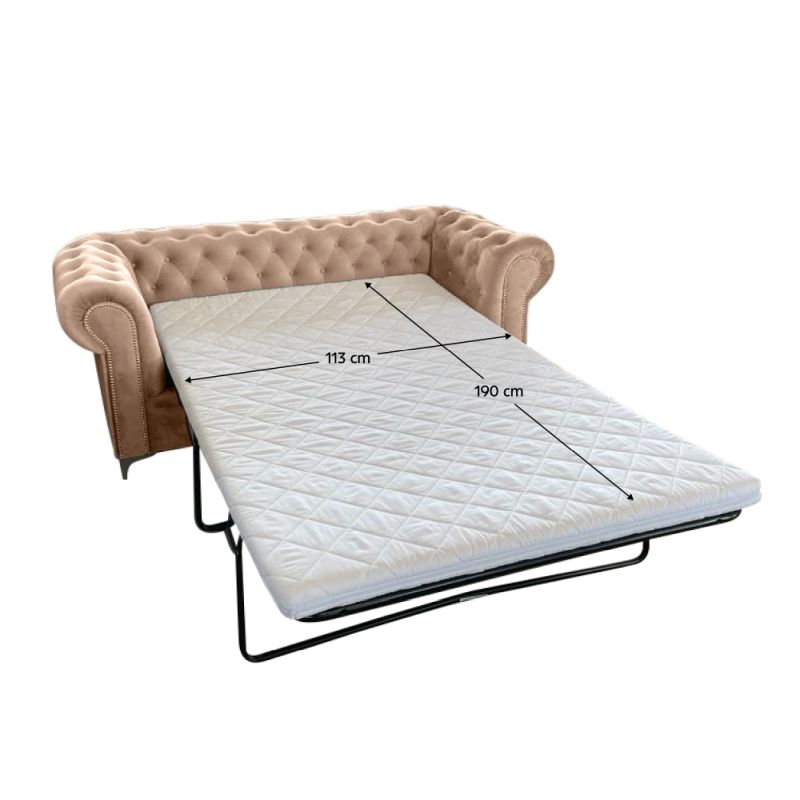 Luxusný rozkladací 2-sed, svetlohnedá Velvet látka, ROMANO